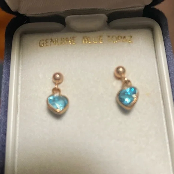 Blue Topaz Earrings - Picture 1 of 2